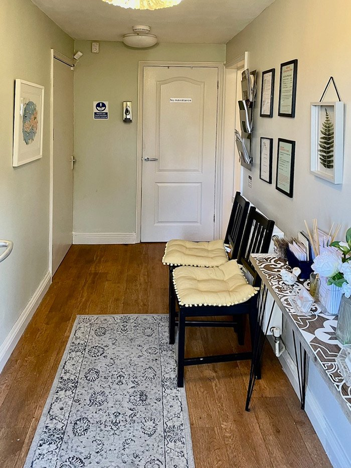 Saltash Osteopathy Clinic Reception waiting area